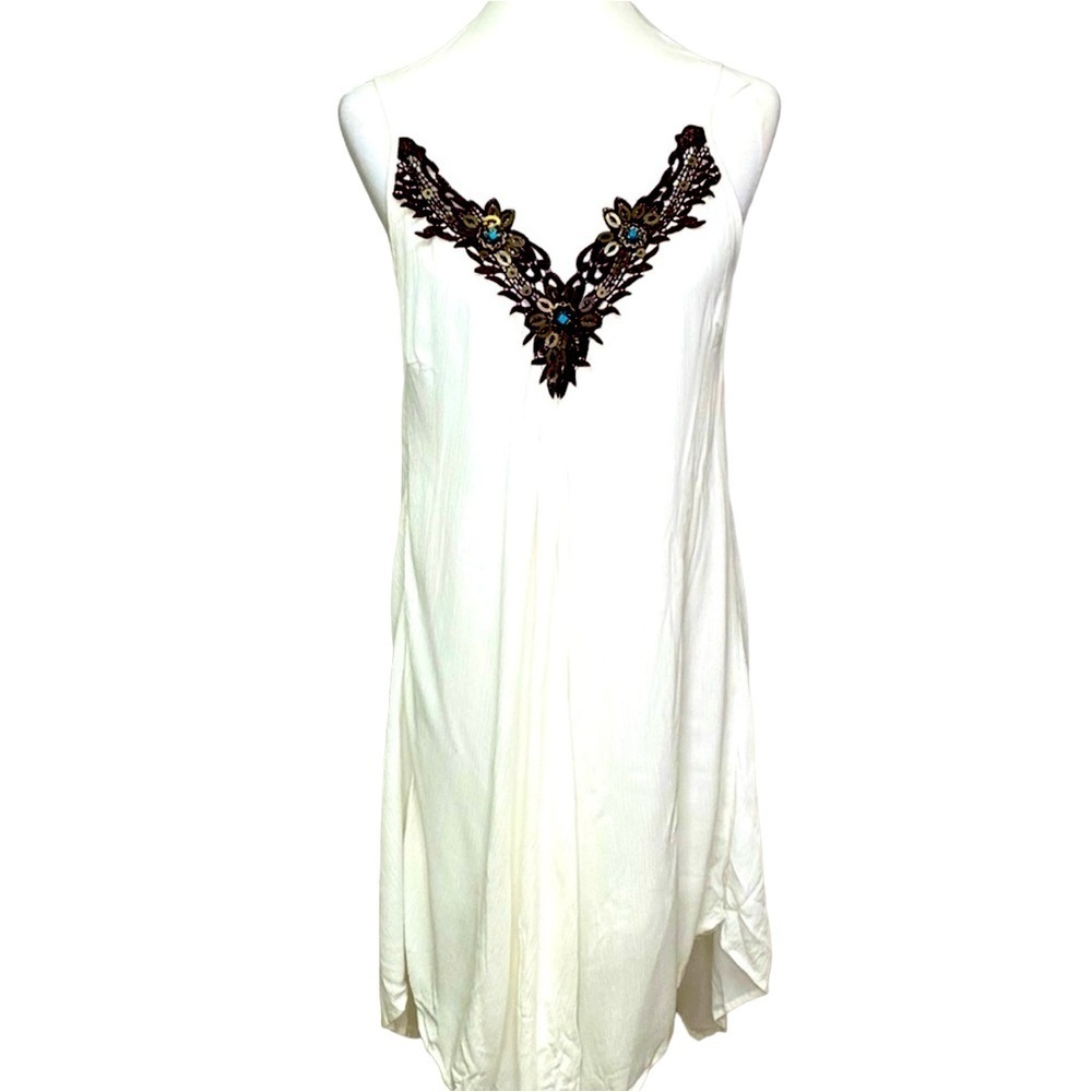 Venus Gauze Embellished Slip Dress